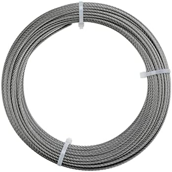 Mono-gatari Aircraft Wire Rope Cable Stainless Steel Wire Rope 7x7 Strand Indoor Outdoor for Railing,Decking, DIY Balustrade (1/8Inch, 7x7, 100FT)