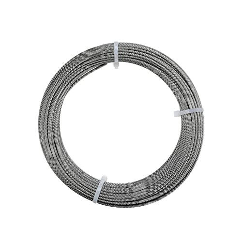 Mono-Gatari Aircraft Wire Rope Cable Stainless Steel Wire Rope 7X7 Strand Indoor Outdoor For Railing,Decking, Diy Balustrade (1/8Inch, 7X7, 100Ft) #TOP3