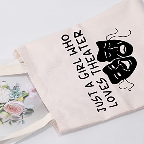 MEIKIUP Theater Gifts Theater Actor Makeup Bag Drama Theater Lover Gift Drama Teacher Gift Who Loves Theater Travel Zipper Cosmetic Bag (Loves Theater Tote Bag)3