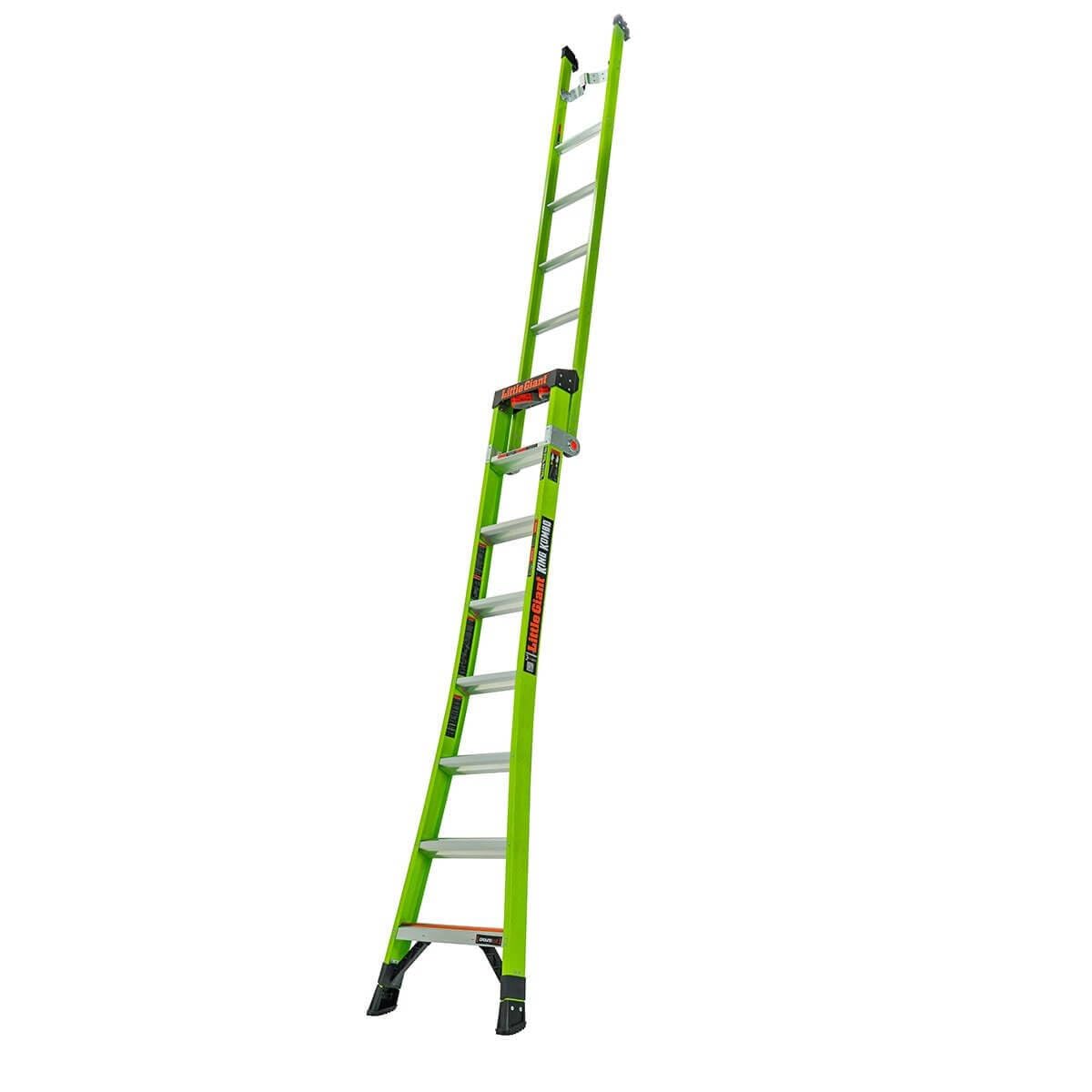 Little Giant King Kombo - Escalera 3 en 1 de 5+4 peldaños con Almohadilla giratoria, Color Verde 13580