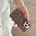 Reezaddin Brown Polka Dot Phone Case for iPhone 15 6.1in,Retro Vintage Cute Aeshtetic Classic Minimalist Chic Pattern Protective Cover for Girls Women