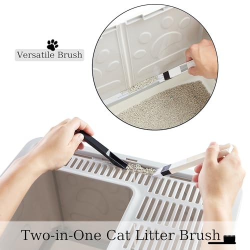 Arenero cerrado para gatos mediano con tapa y accesorios miniatura 4