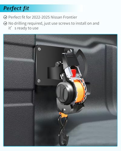 Correas de amarre retráctiles con rotación multiángulo de doble pivote para Nissan Frontier 2