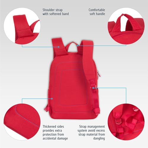 Image of RIVACASE Alpendorf 7560 Red Laptop Canvas Water Resistant Backpack 15.6 inch Inches