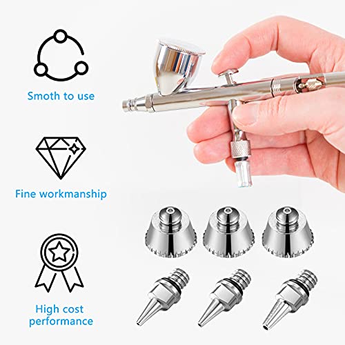21 Pieces Airbrush Nozzle Cap Kit Airbrush Needle Replacement Parts Airbrush Needles With Wrench And Airbrush Cleaning Kit Replacement Part For Airbrush Sprayer Accessories, 0.2/0.3/0.5 Mm #TOP5