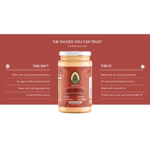 Sistry Foods (Bundle Package) Vegan Sauce, Gluten Free, Soy Free, Paleo, Keto, No Added Sugar, Low Carb, Ranch, Chili Chipotle, Jalapeño Cilantro 14 Oz #TOP1