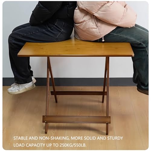 Table de salle à manger pliable 100 cm bambou pour optimiser les petits espaces