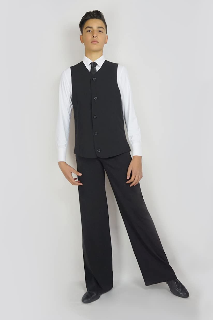 Gilet Uomo Berlino Made in Italy per Danza Standard e Ballo da Sala, Elegante e Confortevole, Nero, Taglie S - 4XL