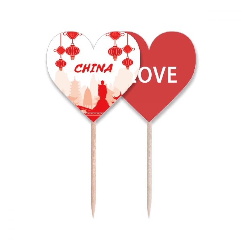 Cure-dents en forme de drapeau rouge romantique pour décoration de buffet de mariage et de Pacs