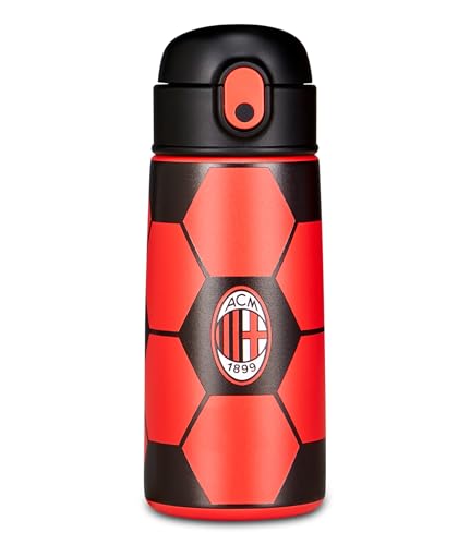 Seven Borraccia Kid MILAN, Rosso, 460 ml, Acciaio Inox, BPA free, Ermetica, Caldo 12h/freddo 24 h, A prova di perdite, Riutilizzabile, Scuola, Sport, Viaggio, Bambino, Idea regalo