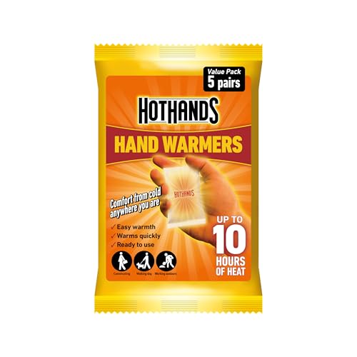 HotHands Hand Warmers – 5 Pairs – 10 hours of heat – Air activated – Ready to use