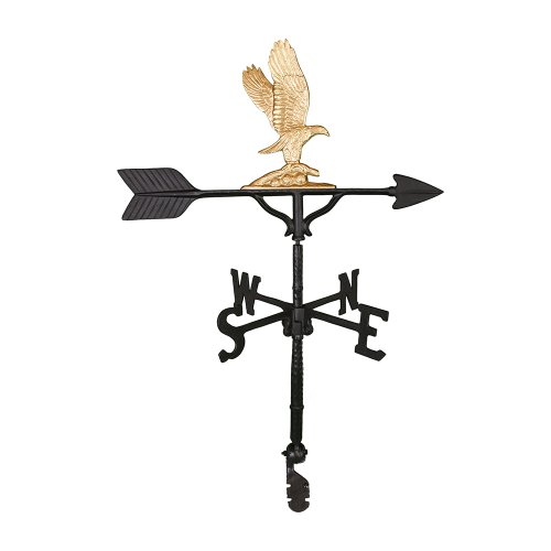 Montague Metal Products 32-Inch Weathervane with Gold Eagle Ornament