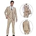 Mens Suits Slim Fit 3 Piece Business Wedding Tuxedo Jacket Vest Pants Suit Set Champagne