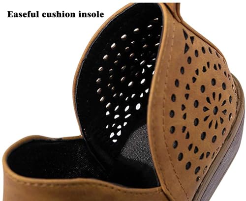JITUUE Ankle Boots for women Casual Cut Out Slip On Low Heel Short Chunky Stacked Heel Perforated Side V Cut Western Booties Cutout Shoes3