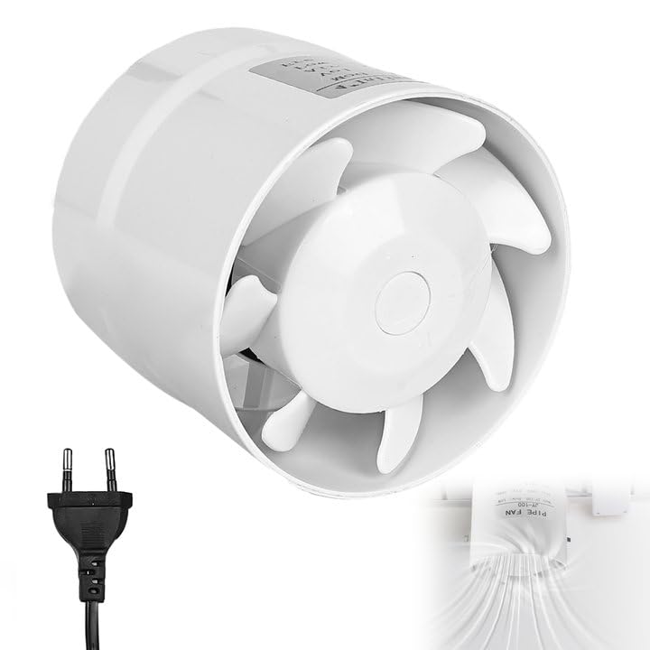 GOEDCH Extractor de Aire 100mm: Silencioso Extractor de Ventilador de Conducto en Línea, Ventilador...