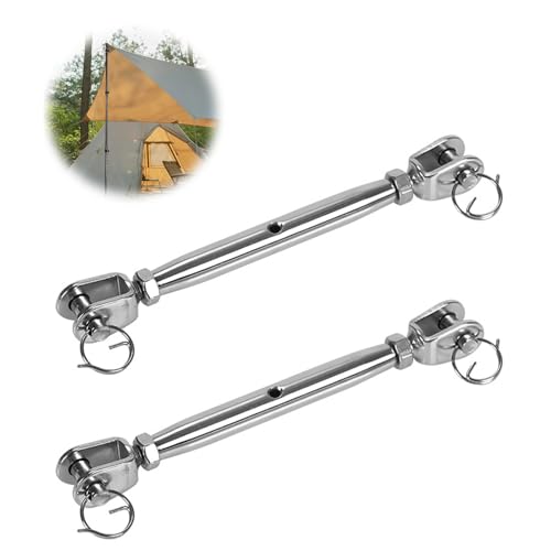 2 PCS Tensores de Vela, Tensor Cuerda Inox, 304 Tensor de Antena de Acero Inoxidable, Tensor de Alambre de Acero Inoxidable, Tensores de Acero Inoxidable, para Velero, Para Toldo