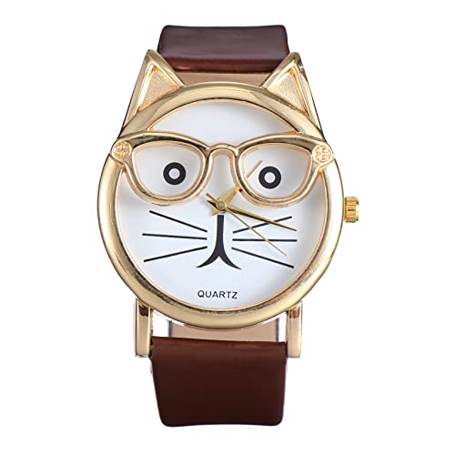 ANDRESLAD 1ピーシー猫耳デザインのかわいい子供用スポーツ時計 製バンド フ