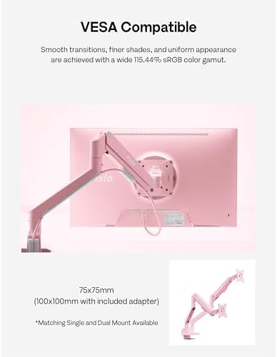 Pixio PX246 Wave Pink 24 inch 120Hz Refresh Rate FHD 1080p Resolution IPS Panel 4ms GTG Response Time Gaming Monitor with Adaptive Sync — view 6