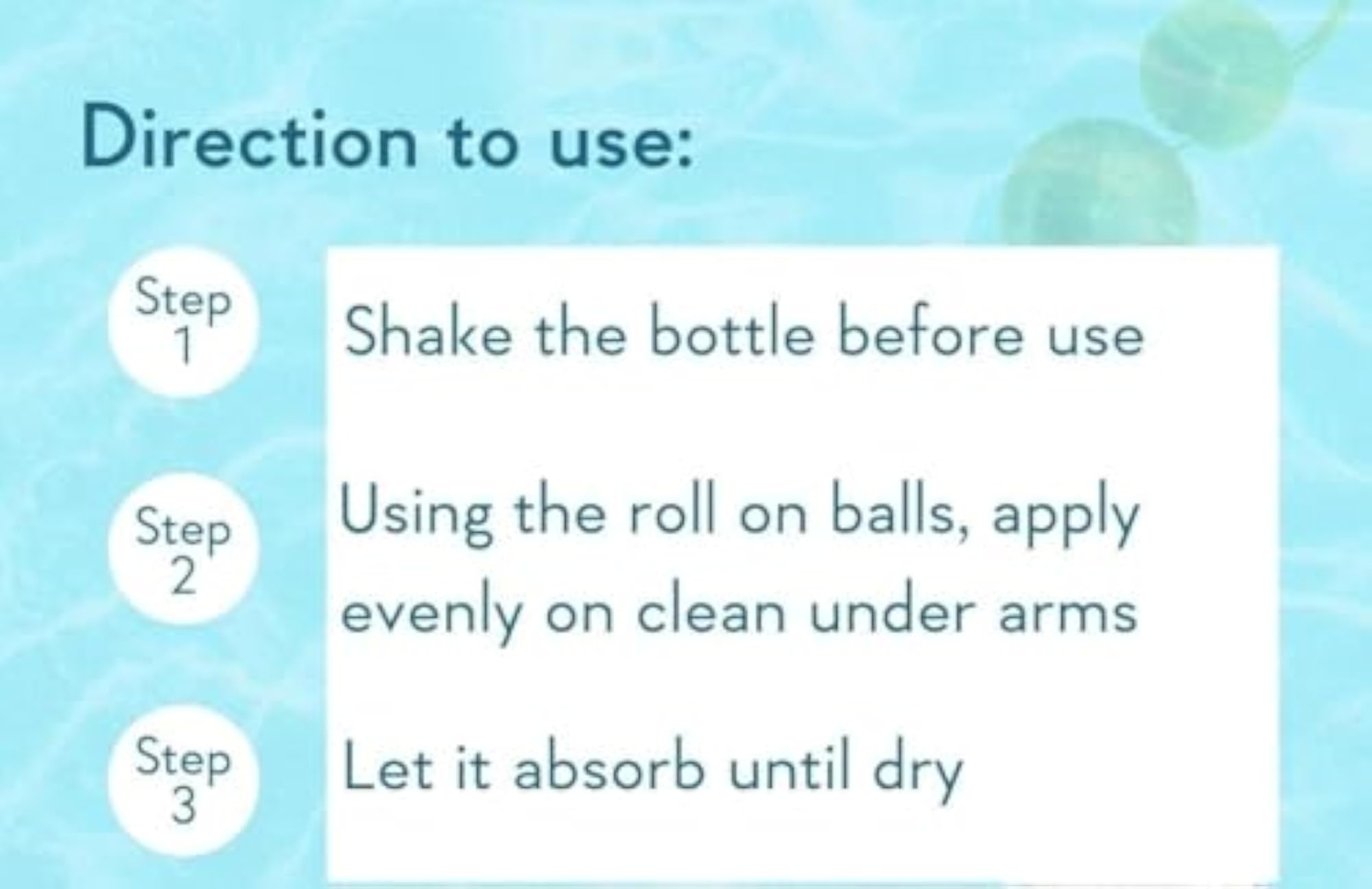 Roll On Deodorant for Women, Antiperspirant, Removes Odour