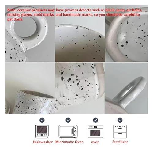 Mug en céramique artisanale de 280 ml avec double anse ergonomique