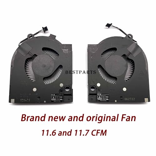 Image of Bestparts Original CPU+GPU Cooling Fan Replacement for Dell G15 5511, G15 5515 Ryzen Edition, G15 5520, P /N: DFSCK22115181T FNCV, DFSCK221051820 FNCW, 12v Fan, 11.6 and 11.7 CFM (Not for G15 5510)