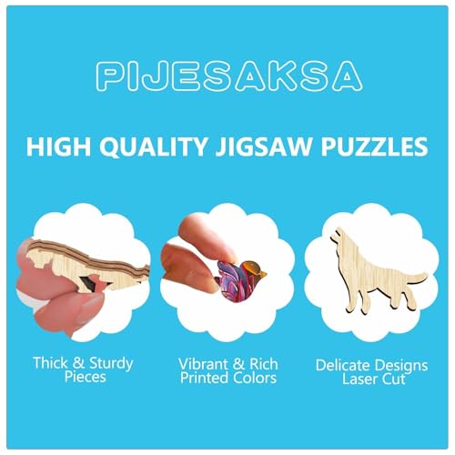 Rompecabezas de madera Dragon's Library para adultos, 300 piezas, 13.4 x 13.4 pulgadas | Piezas con forma única de animales, juegos de rompecabezas de dragón y decoración para el hogar, regalos para familiares y amigos miniatura 6