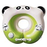 【LOOLOOBRO】ベビー浮き輪 子供用 幼児 ベビーウキワ パンダ柄 ポンプなし 強い浮力 水泳補助具 プール 水遊び プール 水泳用品 幼児用 キッズ 夏 可愛い 3ヶ月-2歳の子供用(グリーン)