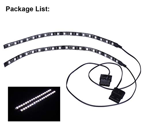 Tira de LED blanca para PC con imán y conector Molex, paquete de 2 miniatura 6