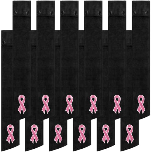 Hahafelt 12 Pcs Breast Cancer Awareness Football Towel, Black
