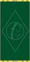 Toalha de Banho Praia e Piscina Bandeira do Brasil Buettner Jacquard Relevo cor Verde Esmeralda