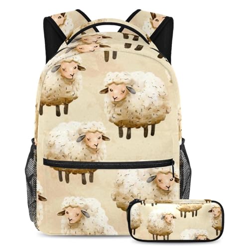 Sac à dos mouton jaune grand format pour accompagner les trajets scolaires et les sorties