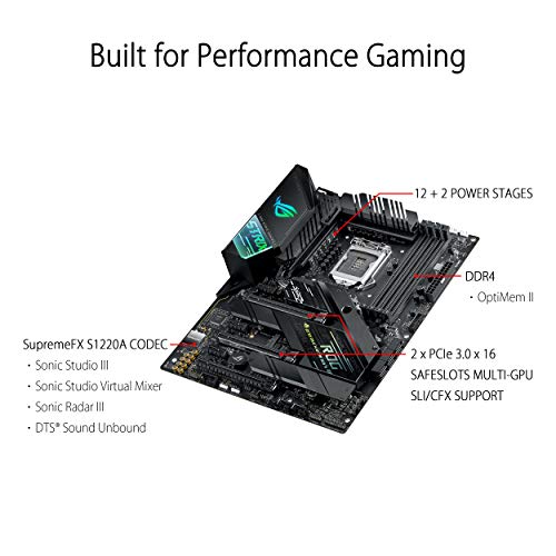ASUS ROG STRIX Z490-F Gaming, Intel Z490 LGA 1200 ATX Gaming con 16 Fasi di Potenza, tecnologie AI, Intel 2.5 Gb Lan dual M.2 con dissipatori, USB 3.2 Gen 2, SATA e AURA Sync RGB