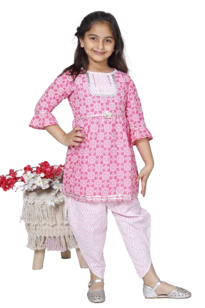 Image of ANNA's Arron Pants For Baby Girls Kids Summer Wear Dresses|Ethnic Dress For Kids| Kurti Pant For Kids