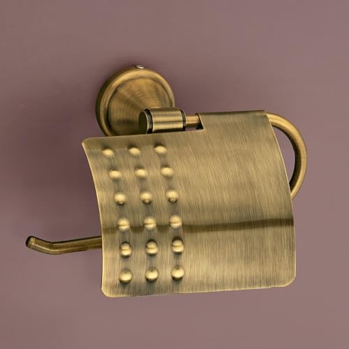 Image of Plantex (Primax) 304 Grade Stainless Steel Toilet Paper Roll Holder /Toilet Paper Holder /Tissue Paper Roll Holder for Bathroom Accessories - Niko (Brass Antique)
