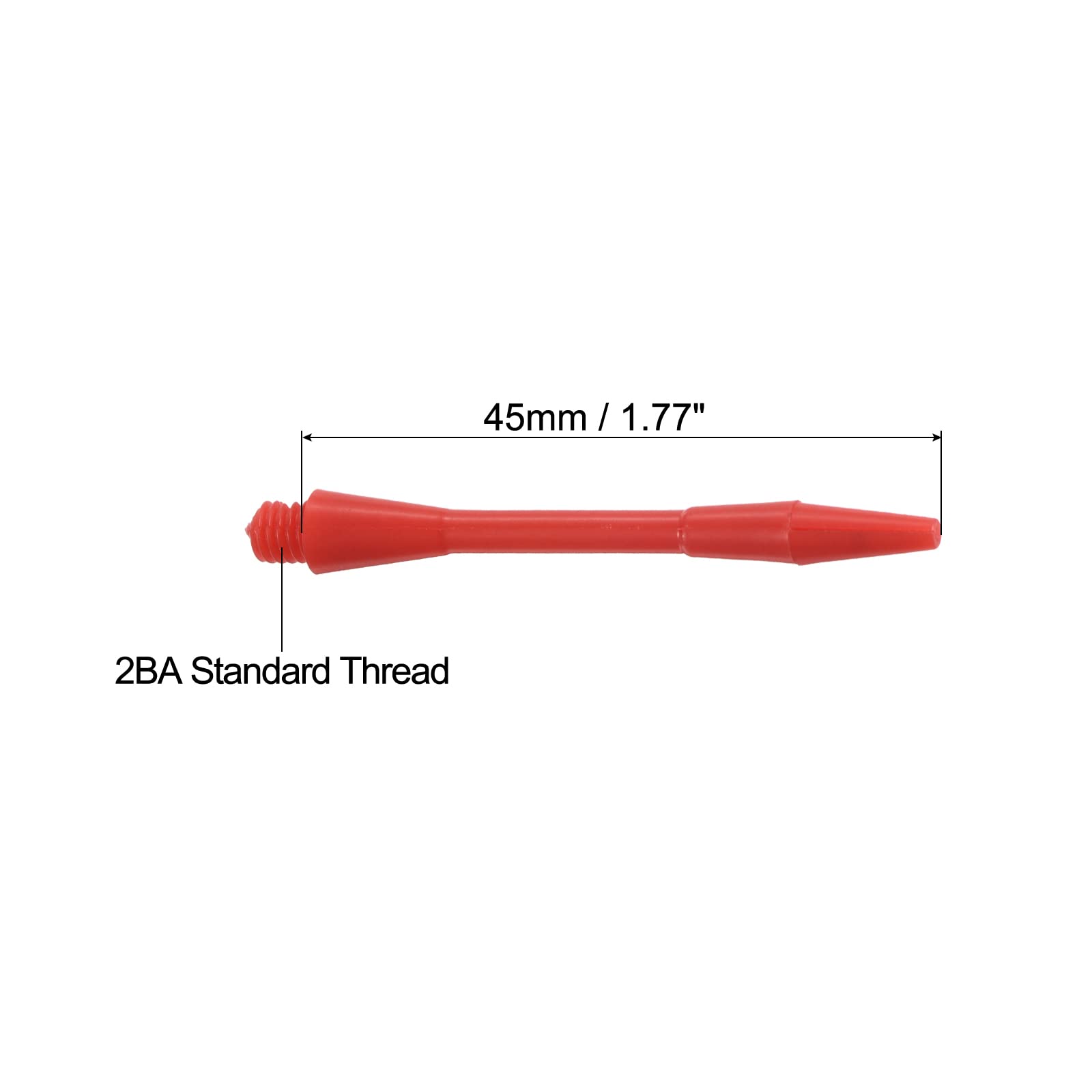 PATIKIL 45mm Dart Shafts, Medium 2BA Thread Plastic Dart Stems Dart Accessories for Steel Tip - 6 Pack (Red) - Image 2