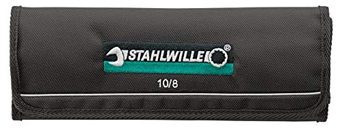 Stahlwille 96400305 Double Open Ended Wrenches, Motor No. 10, 8 Pieces, Size 6Mm X 7Mm - 20Mm X 22Mm, 15 Deg Offset Angle, 745G Industrial Grade, Chrome Plated, Made In Germany #TOP3