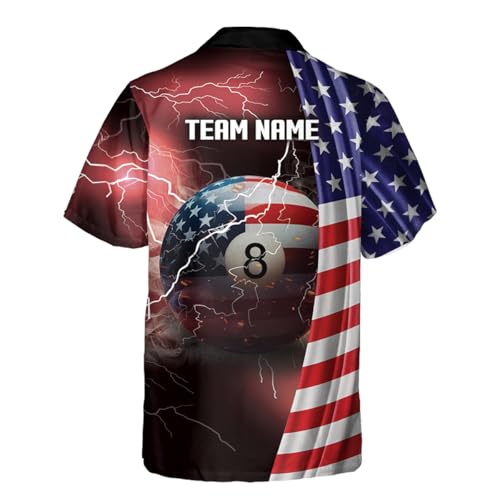 Personalized Billiards Short Sleeve Button Down Hawaiian Printed Casual Shirts, Billiards Shirt, Billiard Pool Shirt for Men3