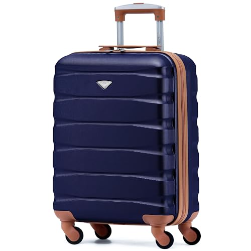 Flight Knight 55x40x20 Ryanair Priority Cabin Suitcase, Also for EasyJet, Jet2, Lightweight,ABS Hard Shell, Durable 4-Wheel Cabin Case, Carry-On Size 10kg Hand Luggage, Travel Bag- 55 x 40 x 20