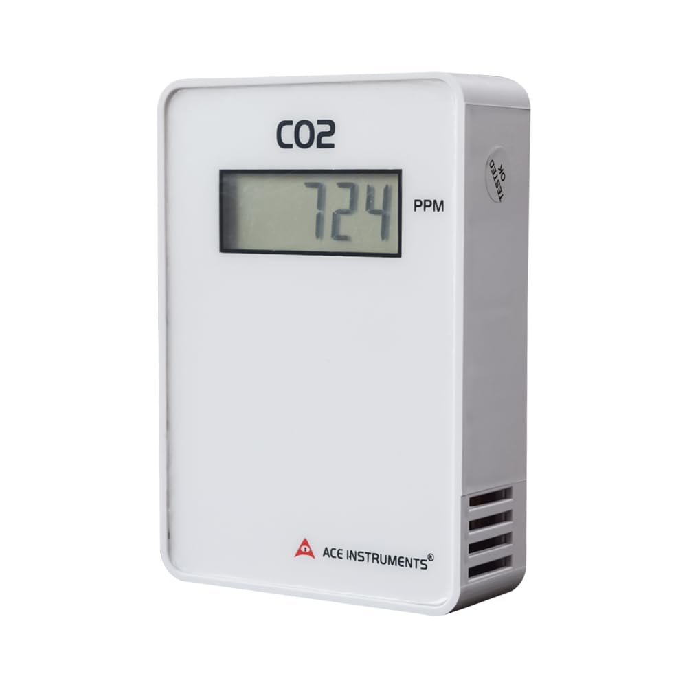 *ENVÍO EN EL Mismo DÍA* Transmisor de CO₂ para Montaje en Pared (Rango: 0-5000 ppm) para invernaderos, Agricultura, Laboratorios | Modelo AI-CO2 (Salida de 4-20 mA con Pantalla)