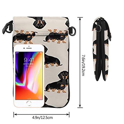 Women Men Girls Boys Wiener Dog Fabric Doxie Dachshund Weiner Dog Pet Dogs Small Crossbody Purse Cell Phone Pouch Mini Tote Shoulder Bag For Travel Work Shopping Walking Dating Outdoor2