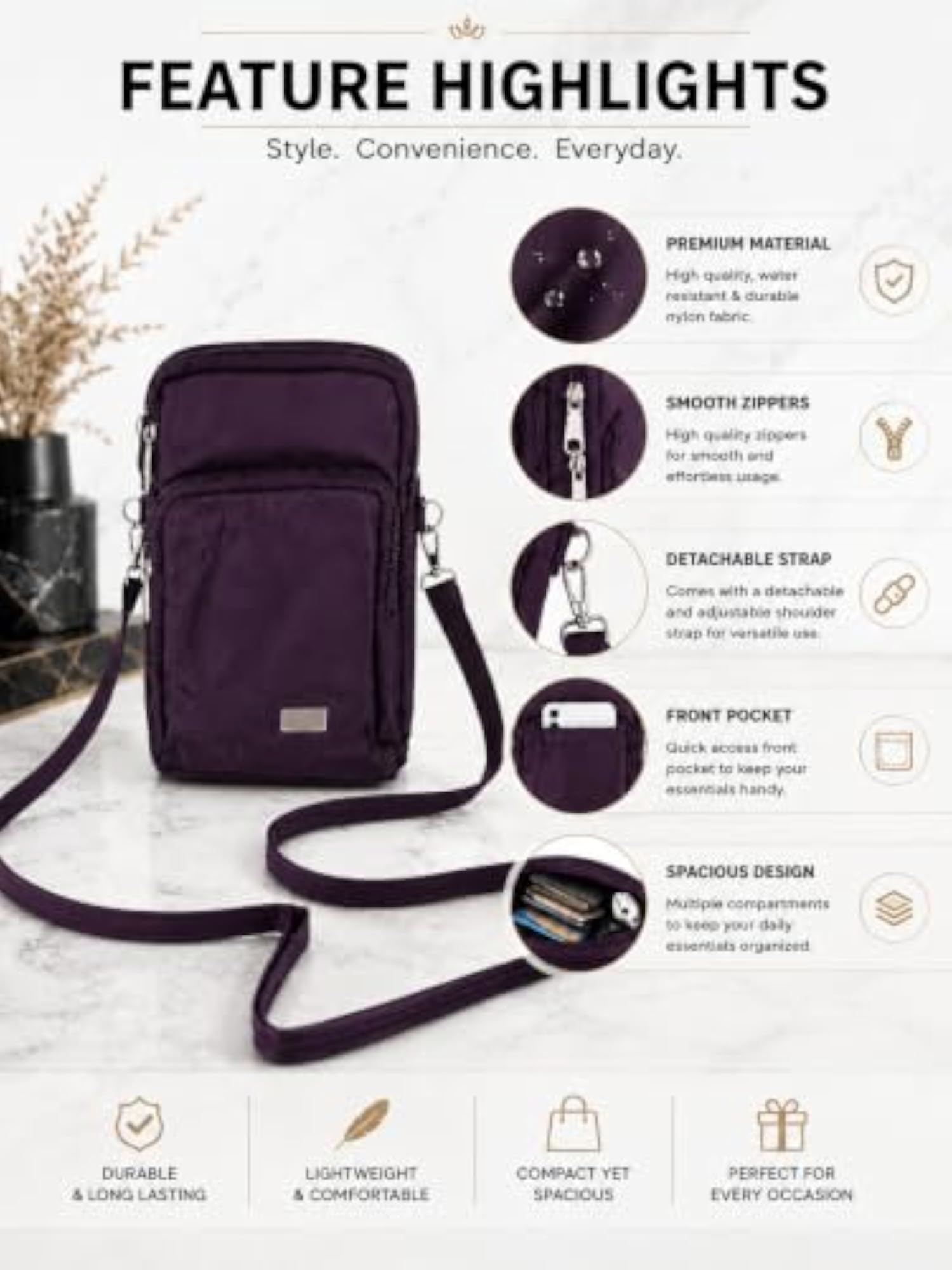 Crossbody Mobile Sling Bag for Men & Women