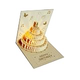 Xinsheinelry Carte de vœux d ' Anniversaire Musicale 3D avec Musique et lumières, célébration Artistique d ' Anniversaire, adaptée fêtes, Occasions spéciales
