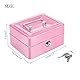 MOUMOUTEN Mini Safe Tresor, Tresor für Zuhause, Tragbares Abschließbares Bargeld Stahl mit Münztresor Sicherheitsbox mit 2 Schlüsseln,Tresor Feuerfest Wasserdicht (Rosa)
