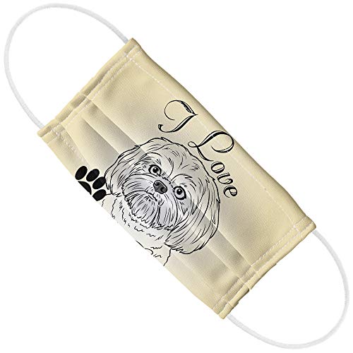 I Love My Shih Tzu 1-Ply Reusable Face Mask Covering with Adjustable Nose Wire, Unisex