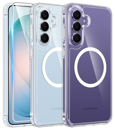 Image of FNTCASE for Samsung Galaxy S26-Plus Case: Clear Magnetic Phone Cases with Screen Protector Compatible with Magsafe Slim Anti Yellowing Shockproof Protective Transparent Cover (Clear Magnetic)