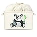 Proper Fulfillment Collapsible Canvas Storage Basket and Organizer with Handles - Panda