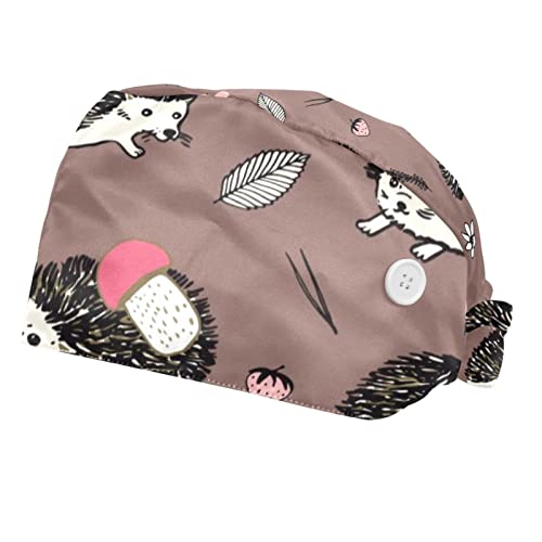 Chapeaux bouffants anti-transpiration et ajustables motif hérisson