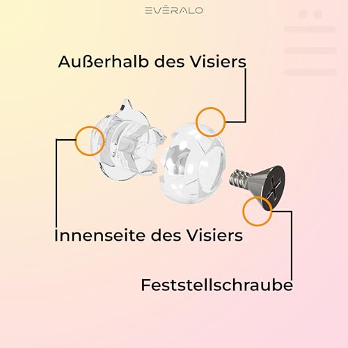 Everalo Pinlock Pins - Pinlock Set Stift 5mm - Kompatibel mit Agv - Hjc - Arai - Shoei - Airoh - Nolan - Ls2 - Givi - Bell - Shark - Scorpion - Schuberth - Pinlock Pin Universal - Inklusive Schrauben