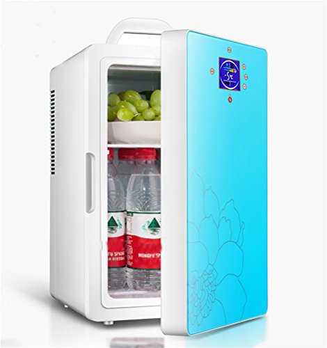 Mini-Kühlschrank Auto Kühlschrank AC/DC Getränkekühlschrank Warmhaltebox, mit Warmhalte-Funktion, LCD dual core Blue