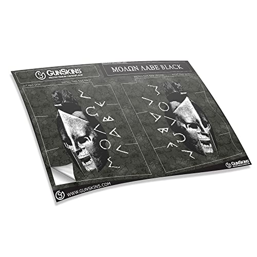 Gunskins Ar-15 Mag Skin - Premium Vinyl Mag Wrap With Precut Pieces - Easy To Install And Fits 30Rd Magazines - 100% Waterproof Non-Reflective Matte Finish - Made In Usa - Gs Molon Labe Black #TOP6